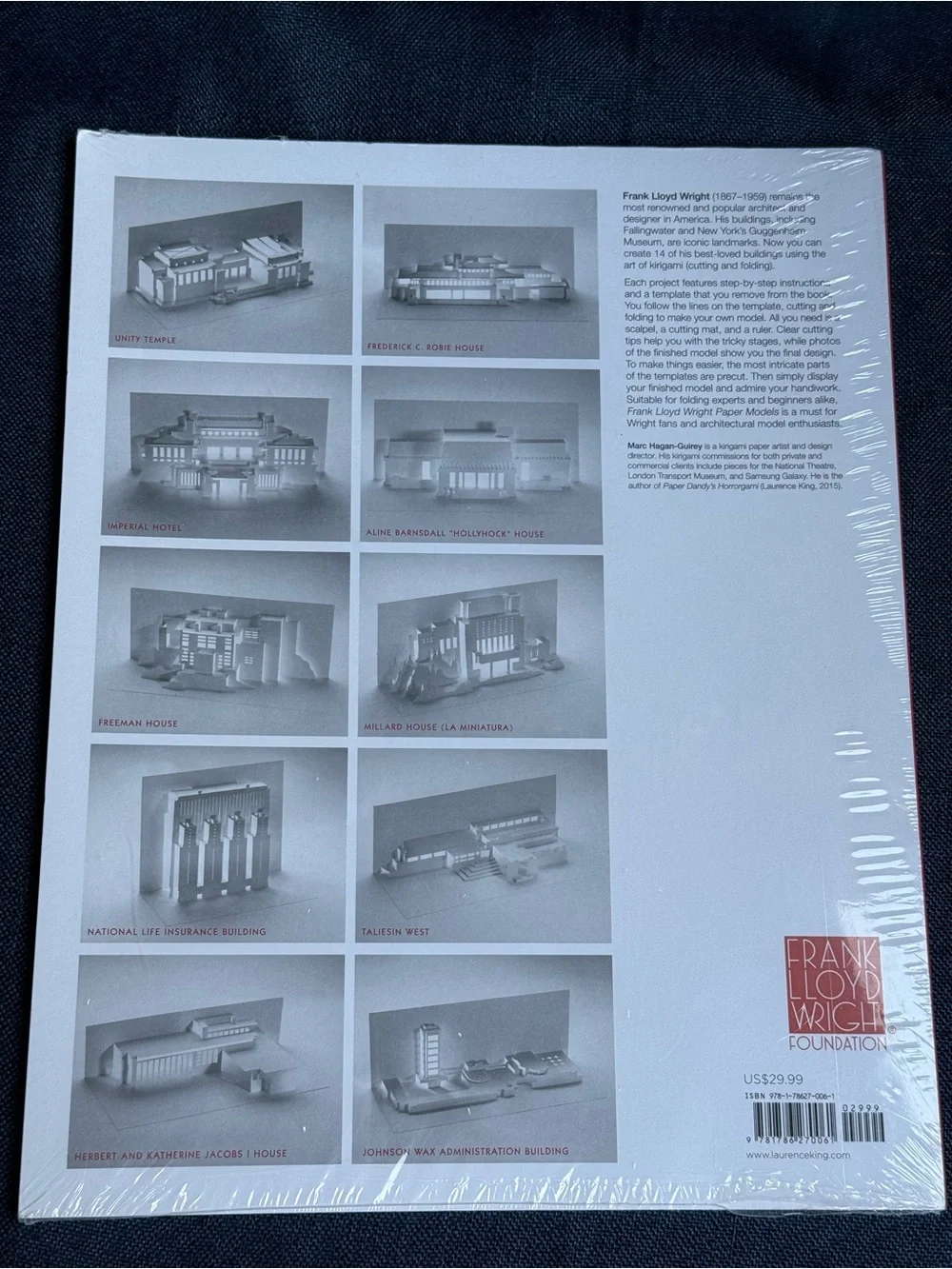 Frank Lloyd Wright Paper Models - White & Gray Architectural Kirigami